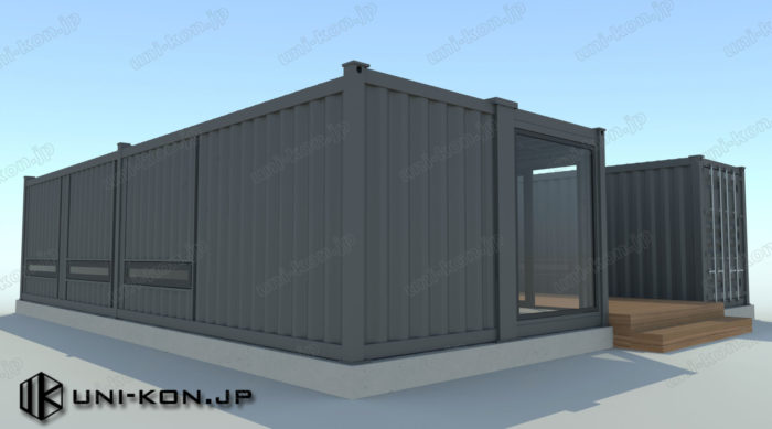 パース＿中国製建具とコンテナハウス