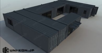 JIS鋼材建築用コンテナハウス7台連結・連棟事務所・オフィス用コンテナハウス