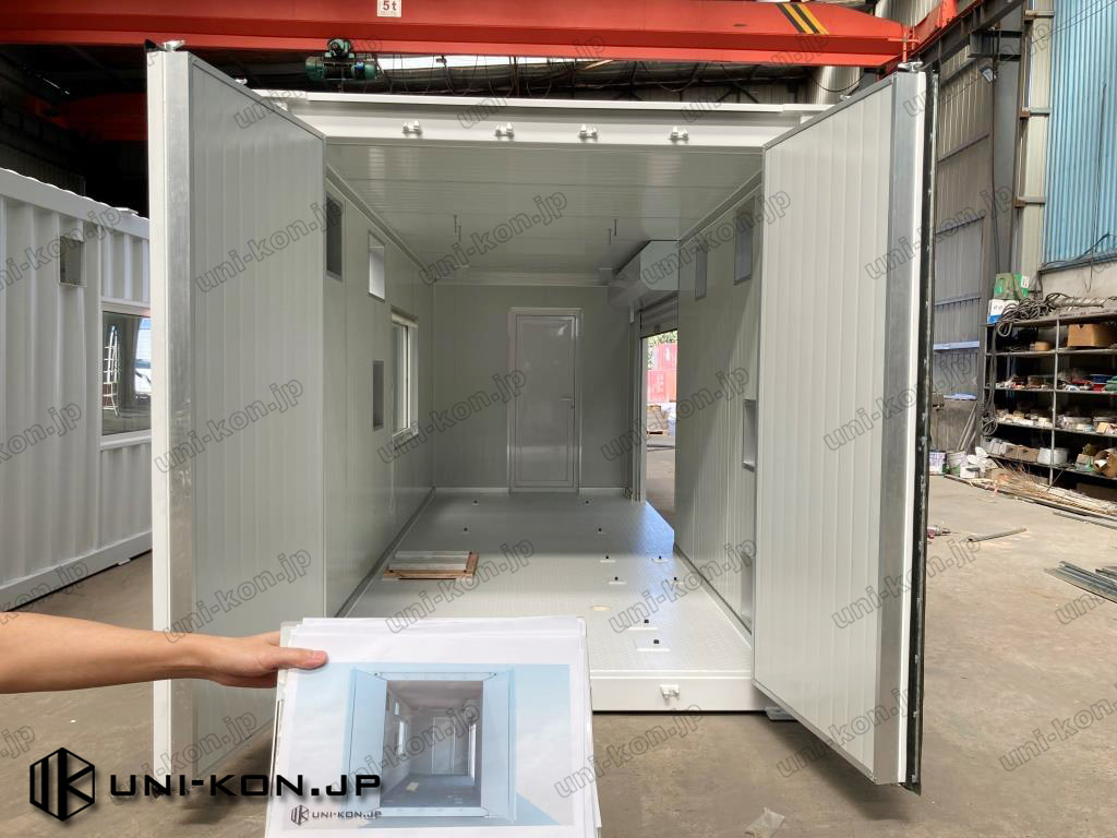 発電設備搭載用コンテナハウス実物・パース対比7