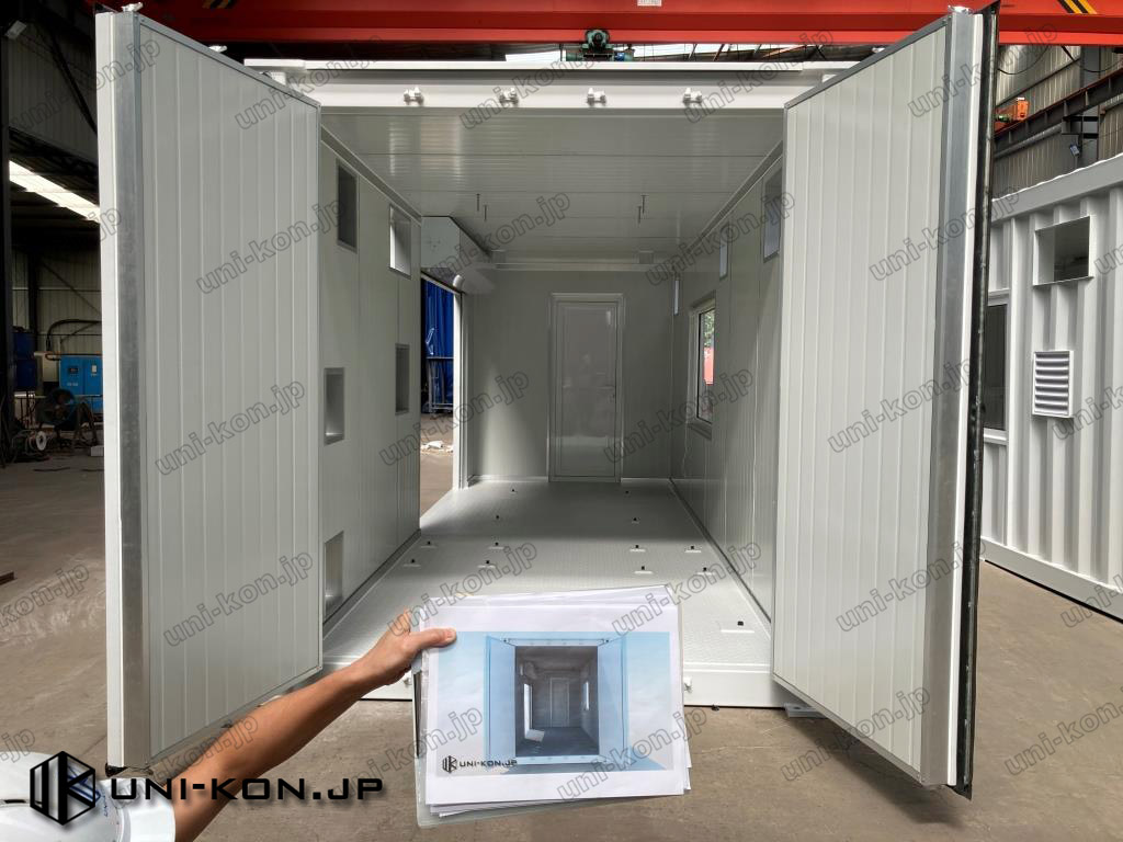発電設備搭載用コンテナハウス実物・パース対比9