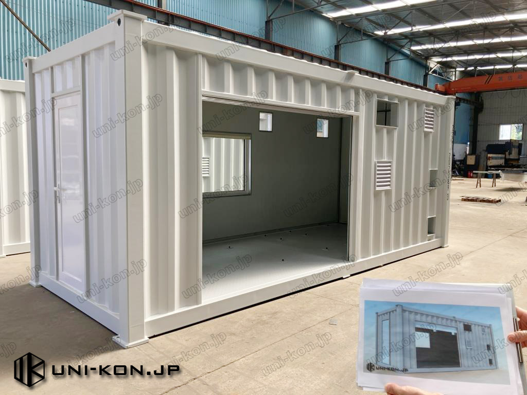 発電設備搭載用コンテナハウス実物・パース対比6