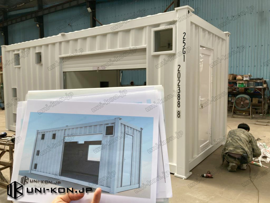 発電設備搭載用コンテナハウス実物・パース対比10