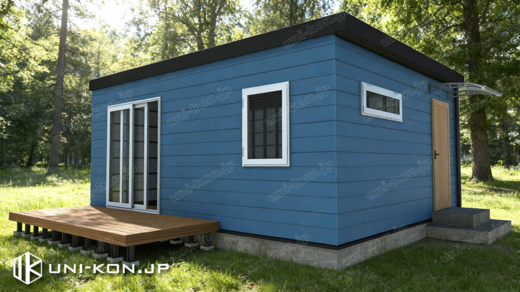 コンテナには見えない、サイディング外壁コンテナハウス、日本の外壁構造に完全対応