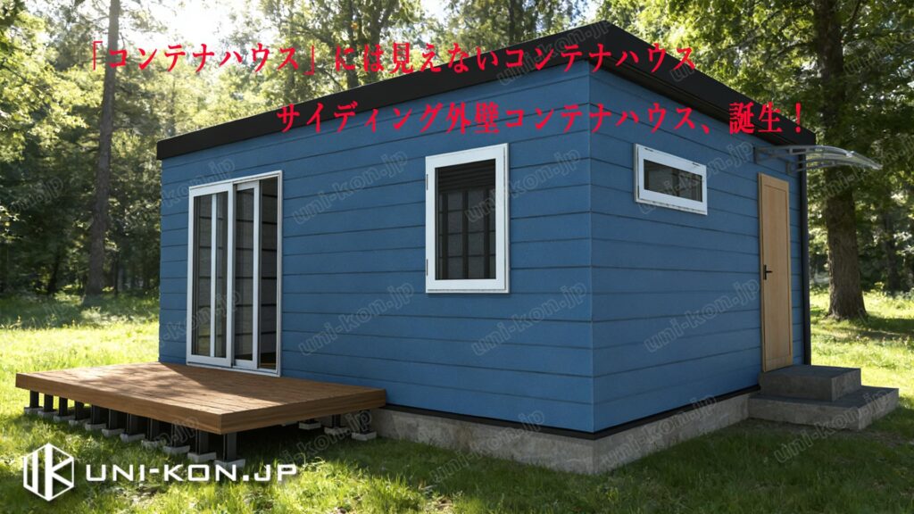 コンテナには見えない、サイディング外壁コンテナハウス、日本の外壁構造に完全対応